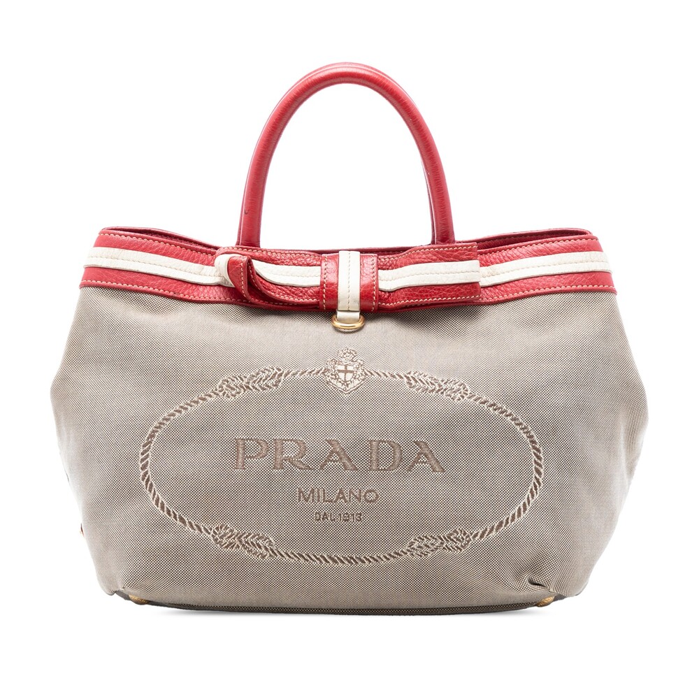 Prada Canvas Canapa Logo Tote Pre-Loved #315654P46B